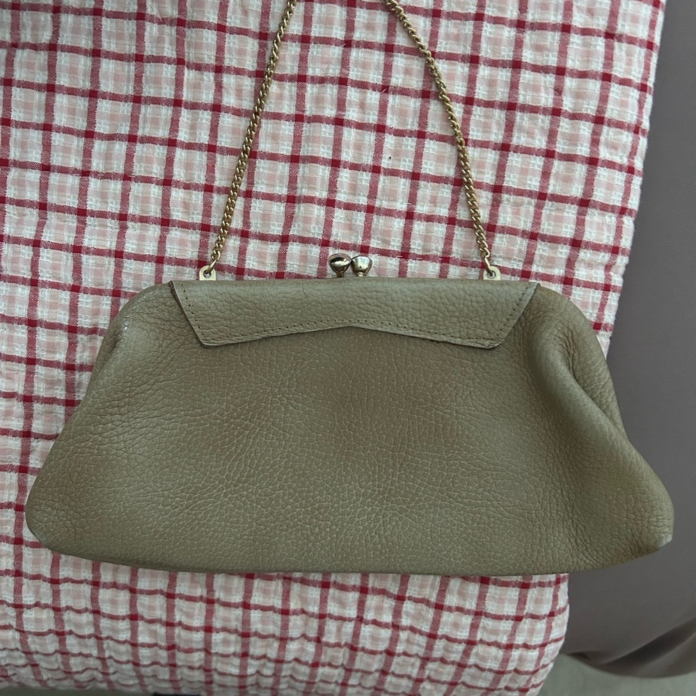 VINTAGE Tan Leather Clutch